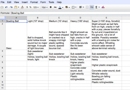BB Planning Early impacts planning for the bowling ball recording.